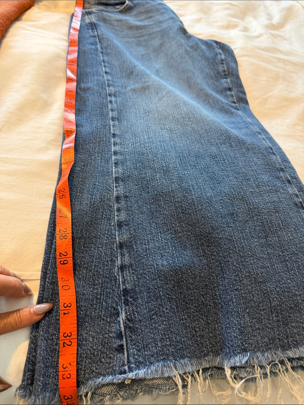 Pilcro Blue Wide-Leg Frayed Hem Jeans - Picture 10 of 12